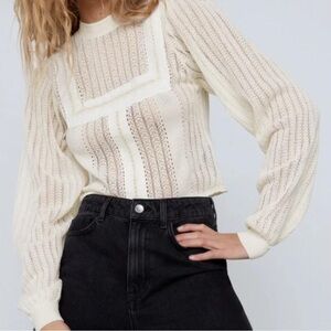 Zara Cream Knit Blouse